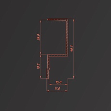 Стеновой профиль Flexy с теневым зазором 15,5 мм 8710 GIPS EURO 02 9005 1