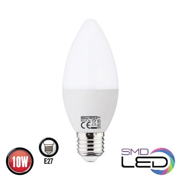 Лампа светодиодная Horoz E27 10W 6400K 001-003-0010 матовая HRZ33002969 фото 