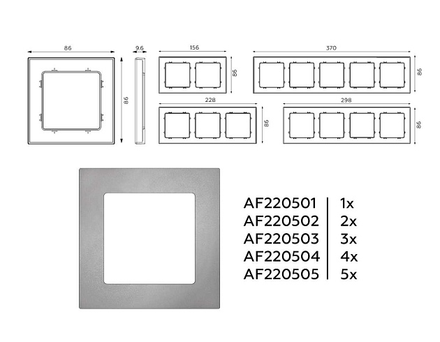 Рамка AMBRELLA VOLT AF220505 Фото № 4
