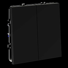 Перекрестный переключатель встраиваемый Voltum S70 двухклавишный 10А, (черный матовый) VLS020508 3