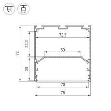 Профиль Arlight Line-S-7575-2000 Black 041855 1