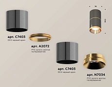 Комплект накладного светильника Ambrella light Techno Spot XS7403081 DCH/PYG черный хром/золото желтое полированное (C7403, A2072, C7403, N7034) 1