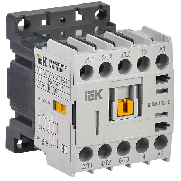 Миниконтактор МКИ-11210 12А 110В/АС3 1NO IEK KMM11-012-110-10 Фото № 1