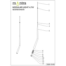 Подвесная люстра Mantra Boomerang 9368+9245 (8L) 3