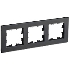 BRITE Рамка 3-местная РУ-3-2-Бр стекло черный матовый IEK BR-M32-G-31-K02