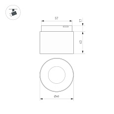 Трековый светодиодный светильник Arlight Mag-Microcosm-Point-R60-5W Warm3000 043256 1