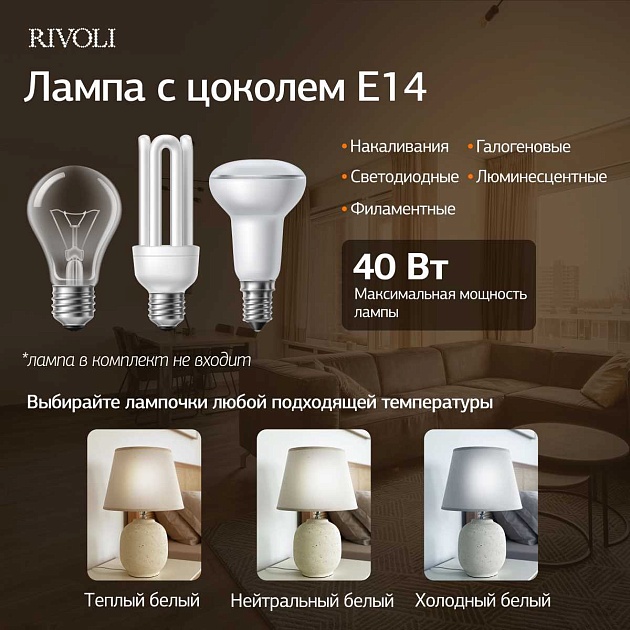 Настольная лампа Rivoli Naomi 7551-501 Б0070139 изображение 2 Настольная лампа Rivoli Naomi 7551-501 Б0070139 Фото № 2