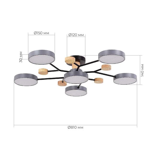 Потолочная светодиодная люстра Evoluce FAEMA SLE6006-702-06 изображение 2 Потолочная светодиодная люстра Evoluce FAEMA SLE6006-702-06 Фото № 2