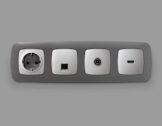 Лицевая панель ТВ-розетки AMBRELLA VOLT OP4130 2