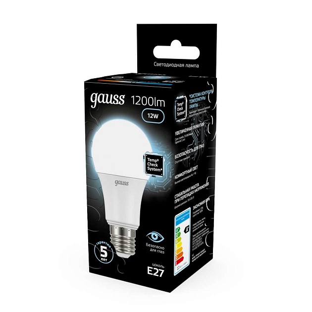 Лампа светодиодная Gauss E27 12W 4100K матовая 102502212 Фото № 5