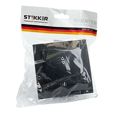 Переключатель одноклавишный Stekker Эрна черный PSW10-9005-03 39619 1