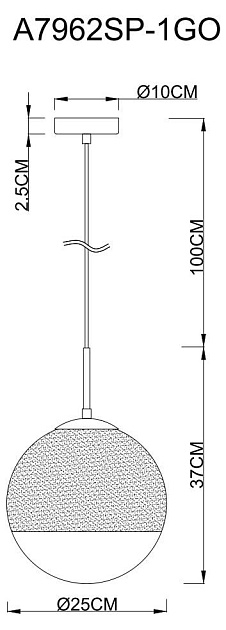 Подвесной светильник Arte Lamp Jupiter Gold A7962SP-1GO изображение 3 Подвесной светильник Arte Lamp Jupiter Gold A7962SP-1GO Фото № 3