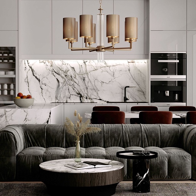 Подвесная люстра Eurosvet Soffio 60134/8 никель Фото № 7