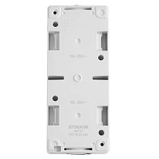 Розетка 2-местная с крышкой с/з STEKKER PST16-22-54V, пластик АВS, 250В, 16А, IP54,  белый/серый 49737 2