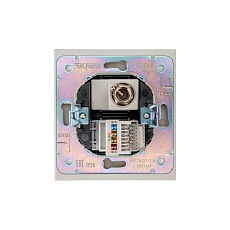 Розетка STRONG компьютерная RJ45 кат6 + TV с/у жемчуг KRANZ KR-78-0722-4 5
