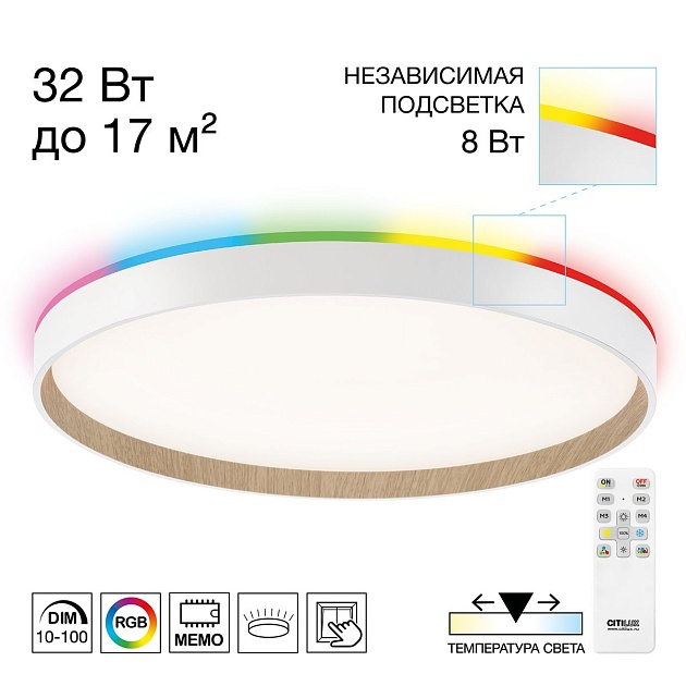 Потолочный светодиодный светильник Citilux Etalon CL750400R Фото № 1