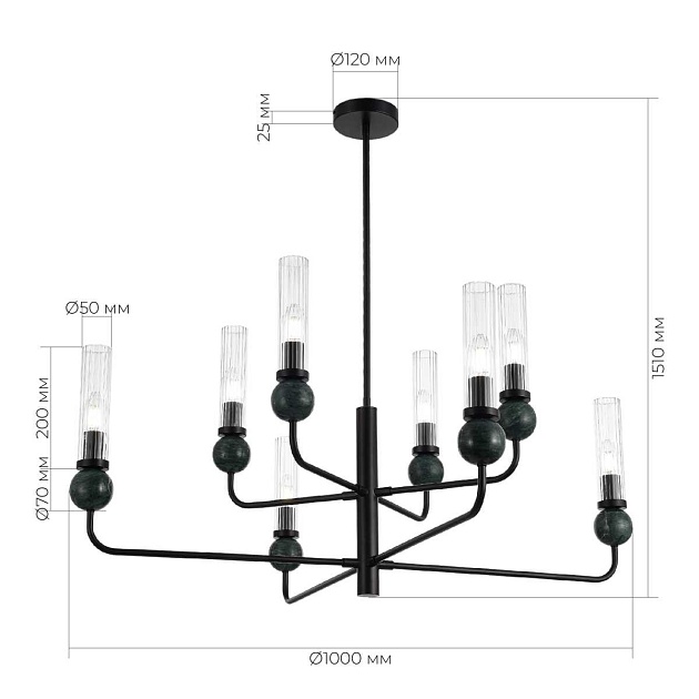 Подвесная люстра ST Luce Medea SL1244.403.08 изображение 4 Подвесная люстра ST Luce Medea SL1244.403.08 Фото № 4