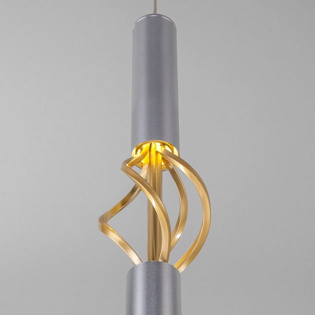 Подвесной светодиодный светильник Eurosvet Lance 50191/1 LED матовое серебро/матовое золото фото 2