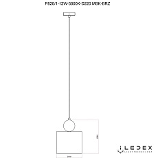 Подвесной светодиодный светильник iLedex Play P820/1-12W-3000K-D220 MBK-BRZ 1