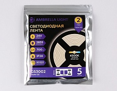 Светодиодная лента Ambrella Light 6W/m 60LED/m 2835SMD дневной белый 5M GS3002 3