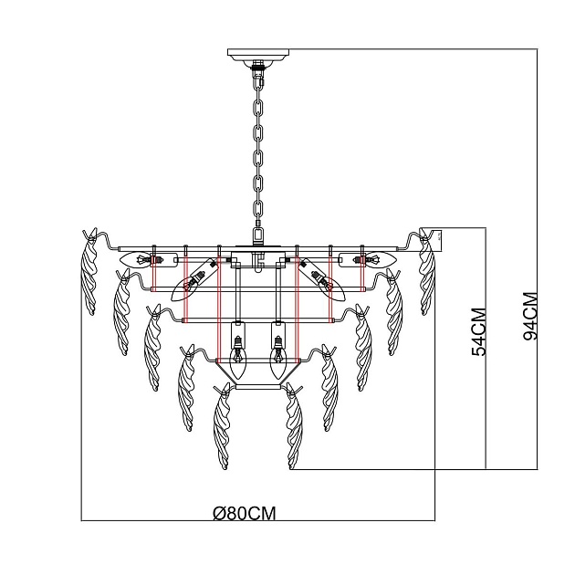 Подвесная люстра Arte Lamp Lilly A4070LM-12GO Фото № 2
