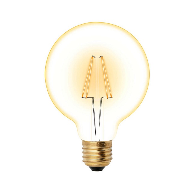 Лампа светодиодная филаментная Uniel E27 6W 2250K прозрачная LED-G95-6W/GOLDEN/E27 GLV21GO UL-00002359 фото 