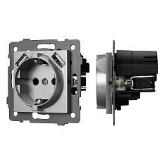 Механизм розетки с USB зарядкой SCT-MUAA-PL-GR-V (250V, 16A) Arlight 049820