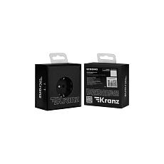 Розетка STRONG 1-ая с/з с/у, со шторками 16А антрацит KRANZ KR-78-0701-5 1
