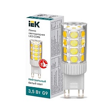 Лампа светодиодная IEK G9 3,5W 4000K прозрачная LLE-CORN-4-230-40-G9