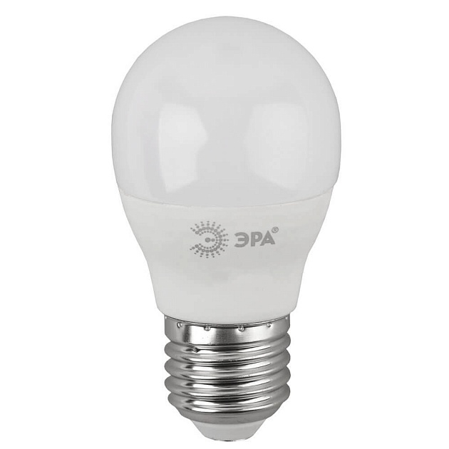 Лампа светодиодная ЭРА E27 7W 6000K матовая LED P45-7W-860-E27 Б0031402 фото 