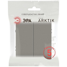Переключатель ЭРА Arktik 16-1106-07 двойной 10АХ-250В титан Б0070370 1
