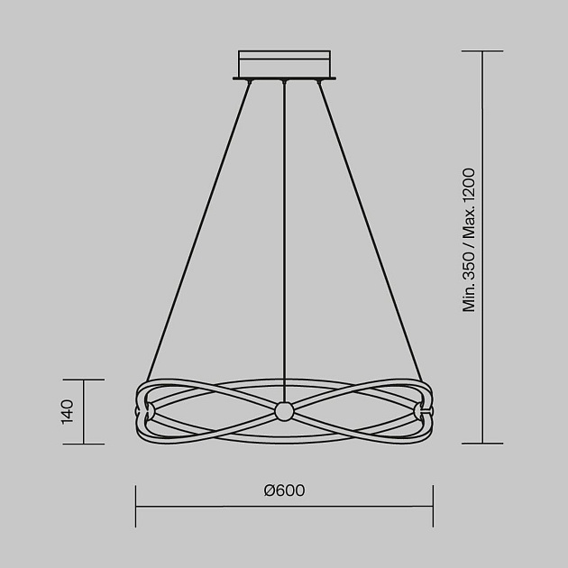 Подвесной светодиодный светильник Maytoni Weave MOD062PL-L45CH3K Фото № 2