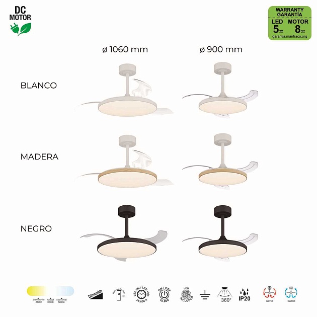 Люстра-вентилятор Mantra SLIM FAN 9006 Фото № 4