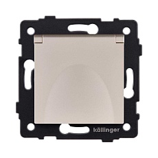 Розетка штепсельная SCHUKO 16A/250 В с крышкой, золотой Kollinger REA-006GD для Aspekt, Eleganz, Reflex