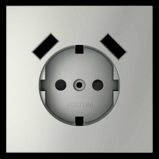 Накладка для розетки с заземлением и защитными шторками с USB A+A S70 (сталь) Voltum VLS000905 1