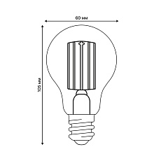 Лампа светодиодная Uniel E27 7W 3000K прозрачная LED-A60-7W/3000K/E27/CL GLY01TR UL-00011934 1
