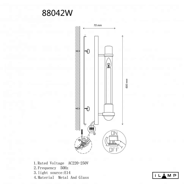 Бра iLamp Thor 88042W BR изображение 2 Бра iLamp Thor 88042W BR Фото № 2