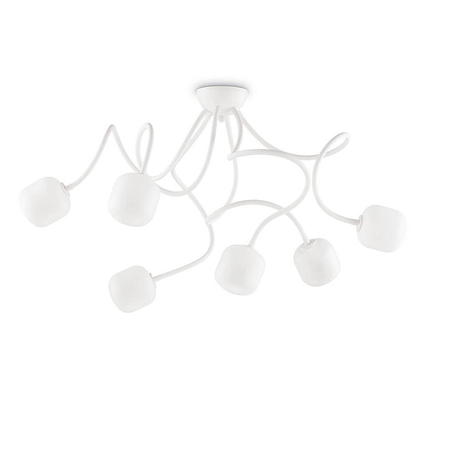 Потолочная люстра Ideal Lux Octopus PL6 Bianco 174921 Фото № 1