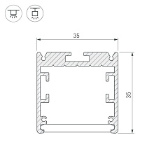 Профиль Arlight SL-ARC-3535-D1500-A45 WHITE (590мм, дуга 1 из 8) 025523 1