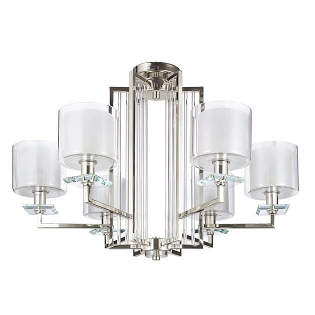 Подвесная люстра Crystal Lux Nicolas SP-PL6 Nickel/White Фото № 4