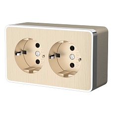 Розетка Werkel двойная с заземлением Gallant шампань рифленый W5072110 4690389164682
