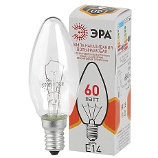 Лампа накаливания ЭРА E14 60W 2700K прозрачная ДС 60-230-E14-CL Б0039129 1