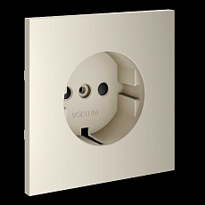 Накладка для розетки с заземлением и защитными шторками S70 (кашемир) Voltum VLS000703