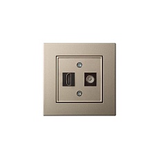 Розетка HDMI/TV оконечная Liregus Epsilon шампань 28-323