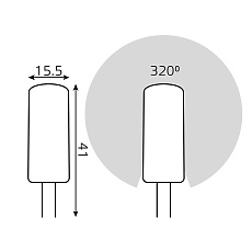 Лампа светодиодная Gauss GY6.35 3W 2700K прозрачная 107719103 3
