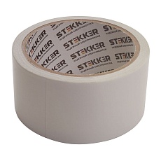 Скотч двусторонний на полипропиленовой основе Stekker INTP6-48-10 48мм*10м, прозрачный, белая подложка 39147