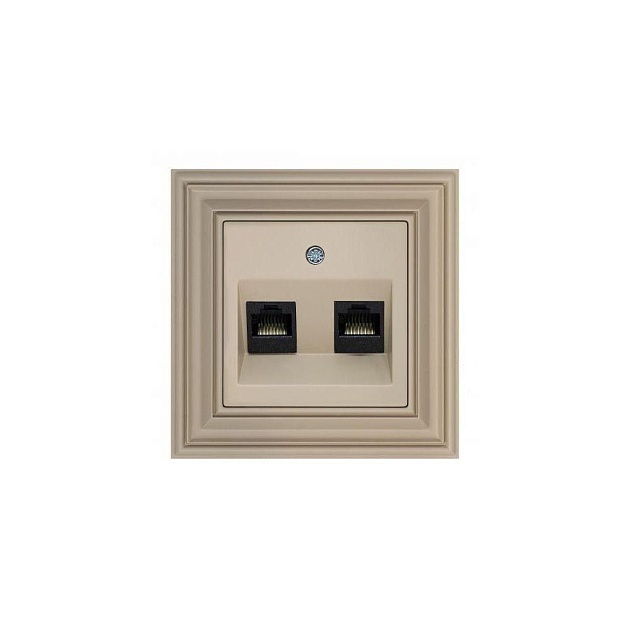 Розетка 2хRJ45 Liregus Retro кремовый омбре 29-137 Фото № 1
