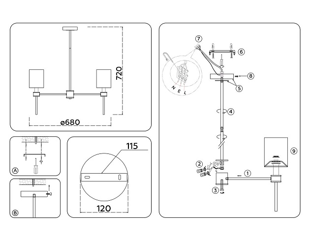 Подвесная люстра Ambrella Light High Light Classic LH72371 изображение 2 Подвесная люстра Ambrella Light High Light Classic LH72371 Фото № 2
