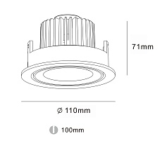 Встраиваемый светодиодный светильник DesignLed DL-MJ-1006-W-10-WW 002974 1