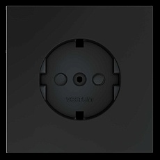 Накладка для розетки с заземлением и защитными шторками S70 (графит) Voltum VLS000707 1